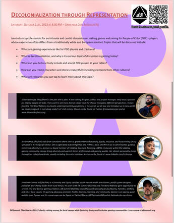 &quot;Decolonization through Representation&quot; - Gamehole Con, October 2023